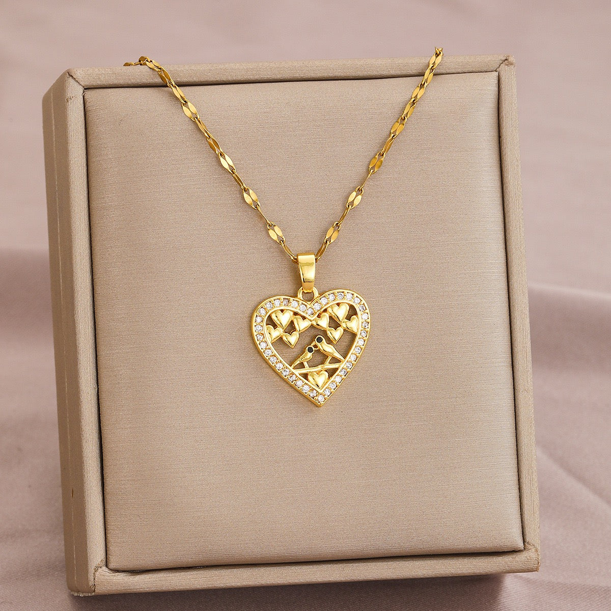 14K Gold Heartbeat Diamond Pendant
